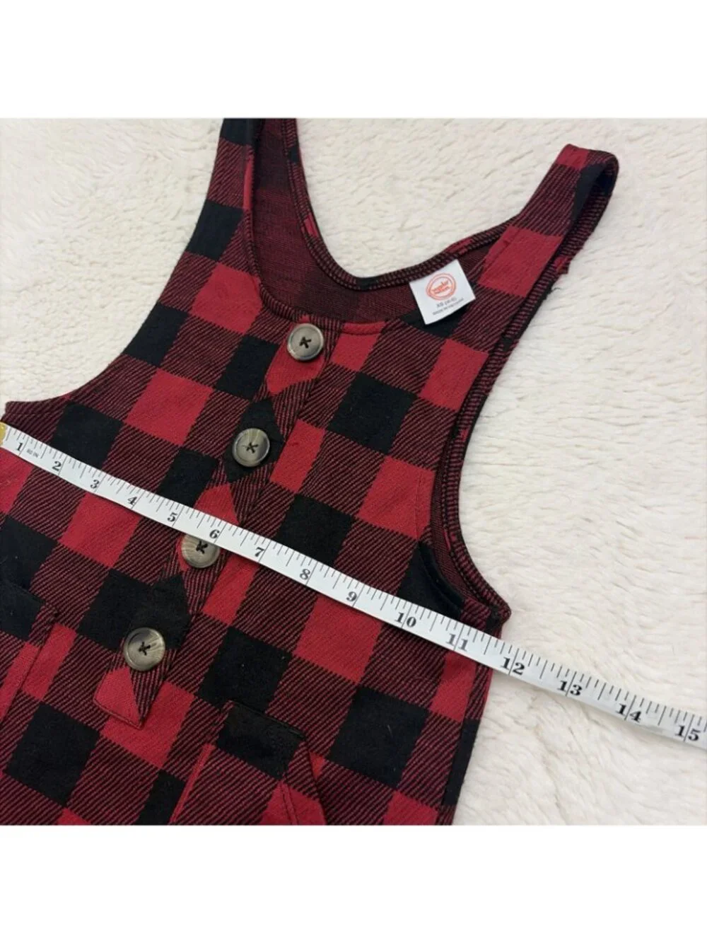 Wonder Nation Girls XS 4-5 Red Buffalo Plaid Dress Country Christmas